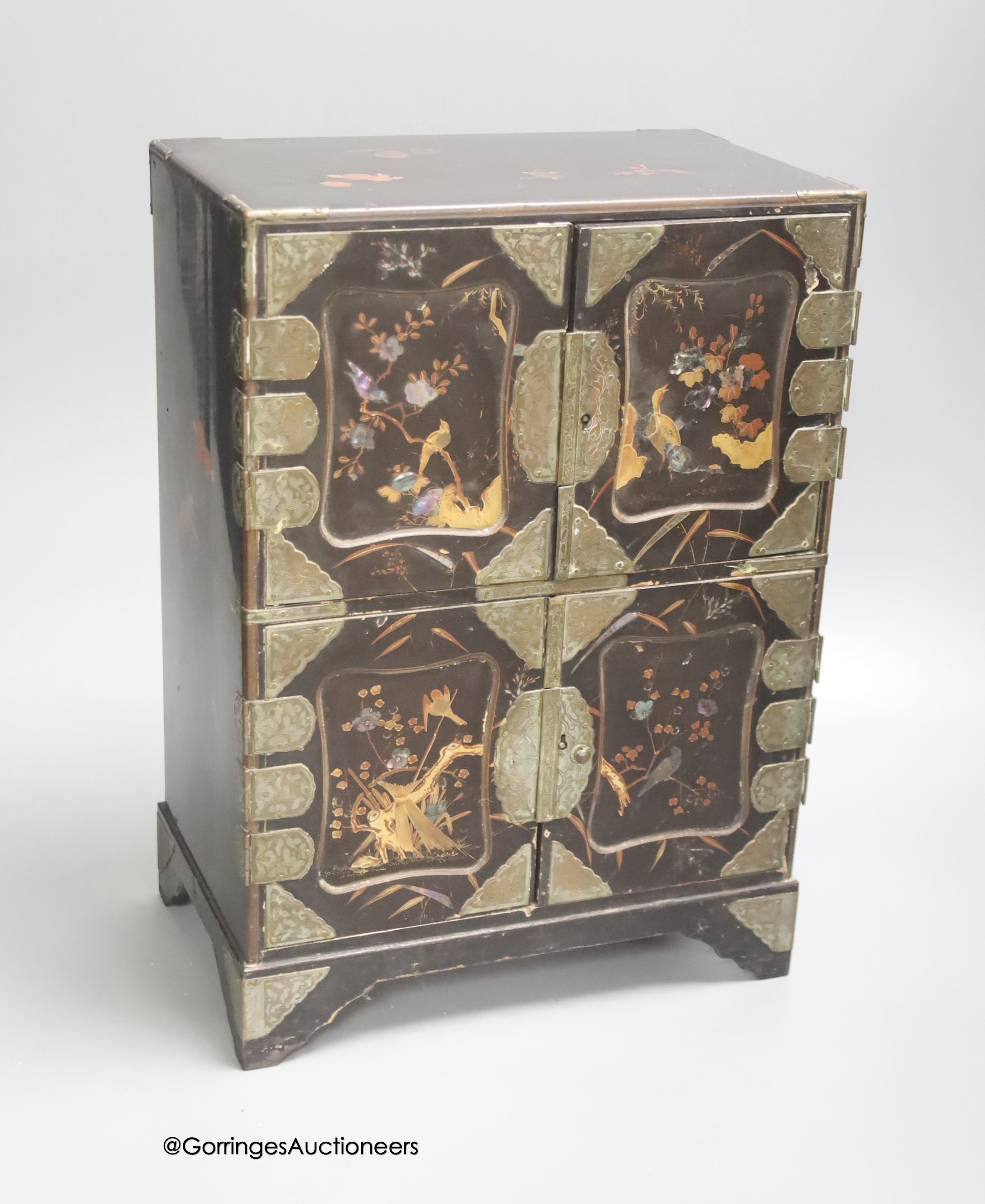 A Japanese lacquer table cabinet, height 33cm